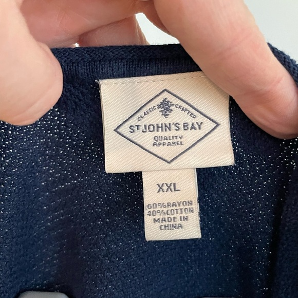 St John’s Bay Navy and Yellow Striped‎ Sweater Size XXL - Picture 3 of 7